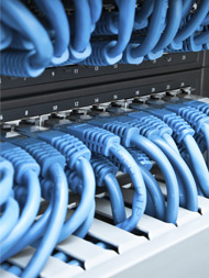 A neat and clean patch panel.