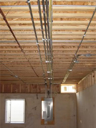Rough-in electricial piping for recesssed lighting