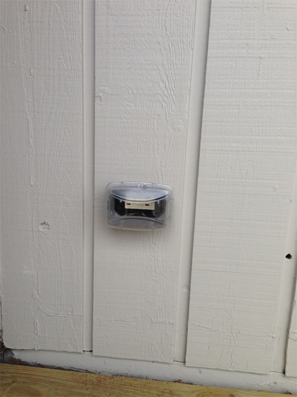 New outdoor GFCI outlet that was put in as a new opening